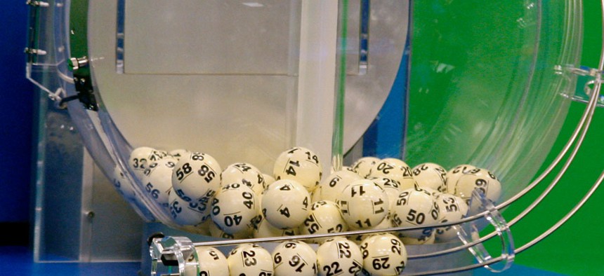Powerball numbers are chosen in the drawing at the Florida Lottery in 2012. 