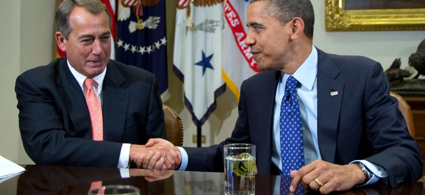 Obama and Boehner met to talk about the economy last November.