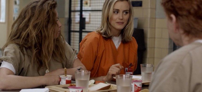 Netflix original Orange is the New Black portrays inmates at a fictional federal prison in New York.