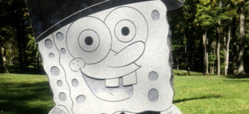 Walker's gravestone at Spring Grove Cemetery Cincinnati has been done in the likeness of popular cartoon character SpongeBob SquarePants.