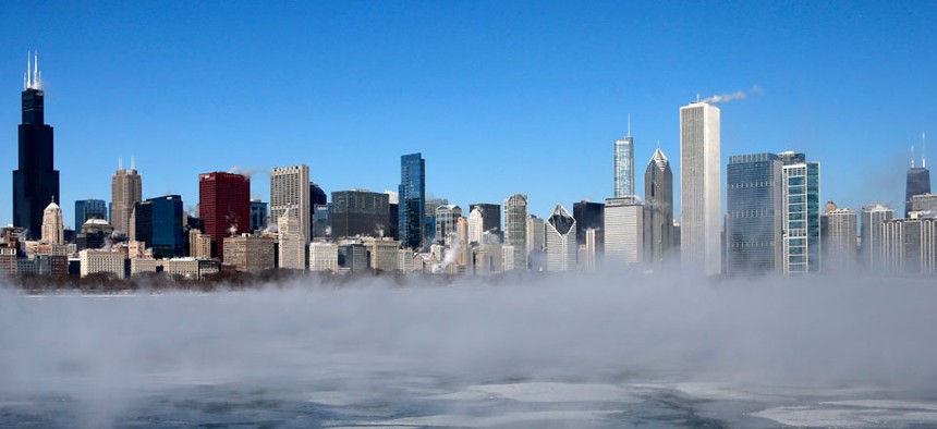 Weather conditions in Chicago have mostly shut down the city.