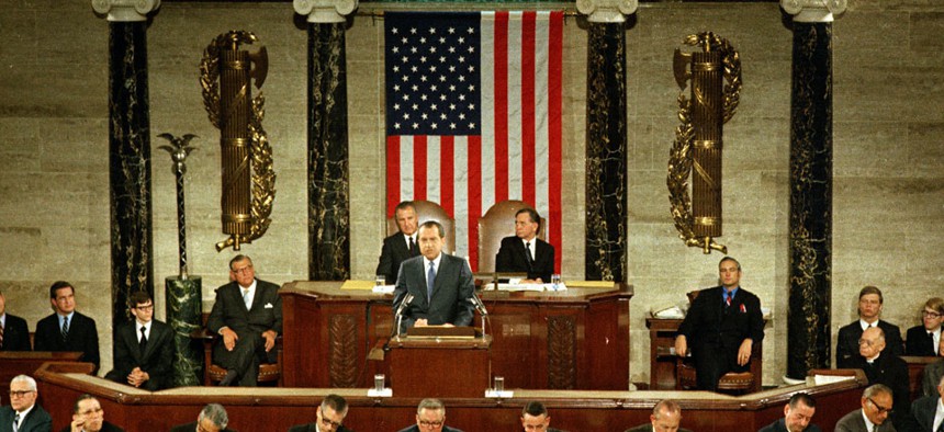 Richard M. Nixon gave the 1971 State of the Union speech on Jan. 22.