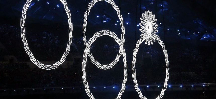 One of the snowflakes failed to open into an Olympic ring during the opening ceremonies last week.