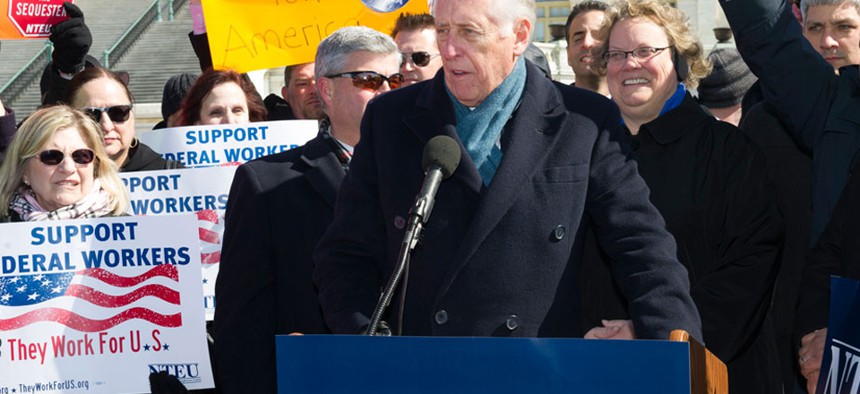 Rep. Steny Hoyer addressed NTEU members on Capitol Hill Thursday.