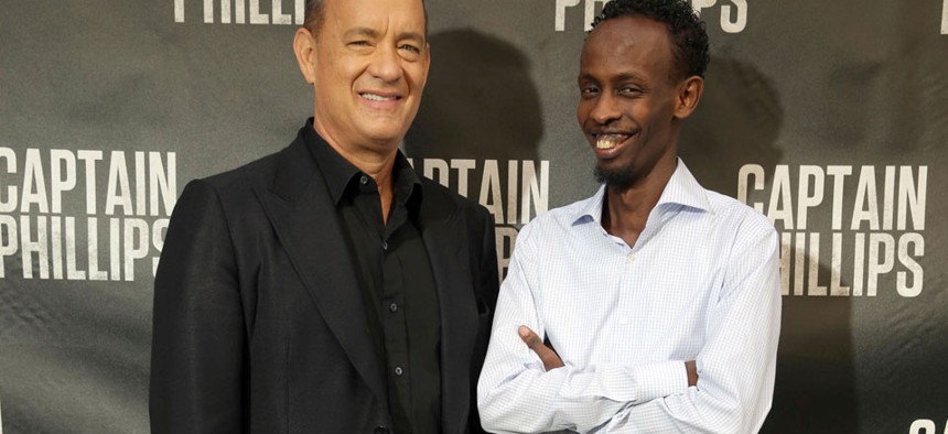 Tom Hanks and Barkhad Abdi starred in the film Captain Phillips. 