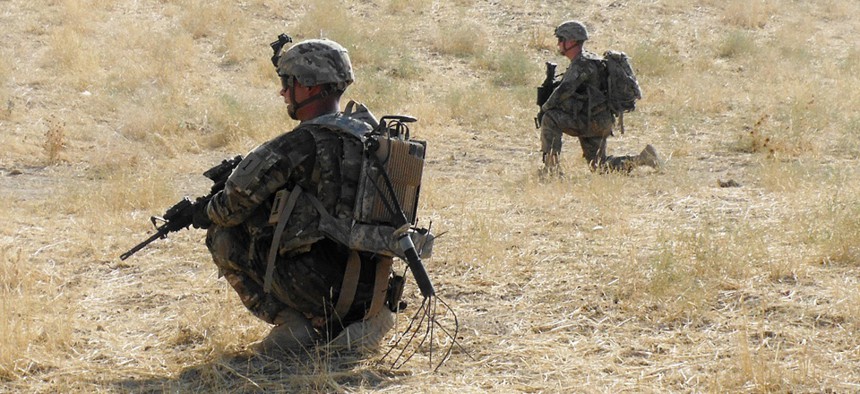 Soldiers patrol Kunduz, Afghanistan in 2013.