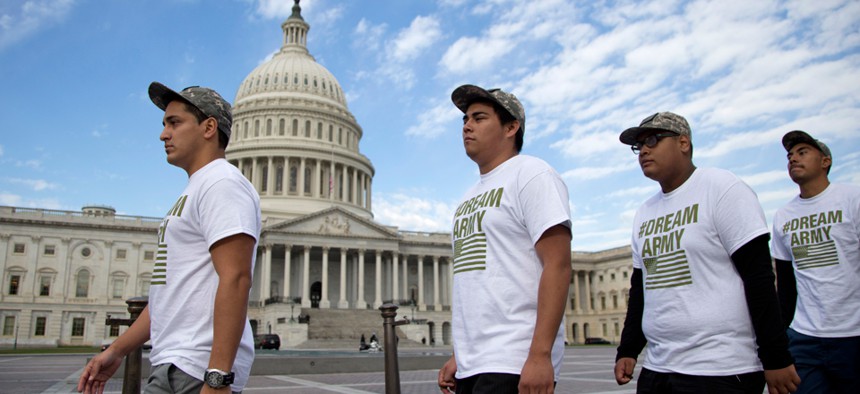 Protestors called for reform of the immigration system march on Capitol Hill in October.