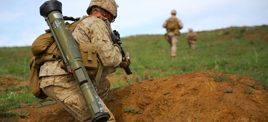 Marines participate in a training exercise at Camp Pendleton, Calif., in April.
