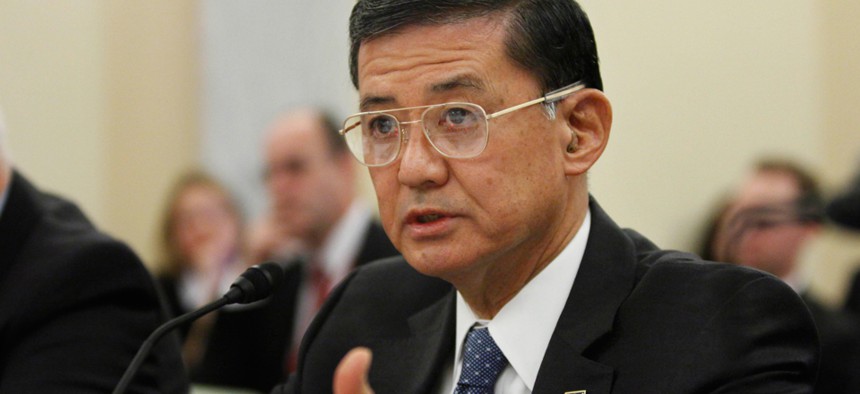 Last month, Veterans Affairs Secretary Eric Shinseki  testified before the Senate Veterans' Affairs Committee. He has since resigned his position.