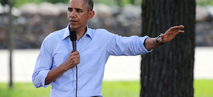 Obama made the comments at a town hall meeting at Minneapolis' Minnehaha Park.