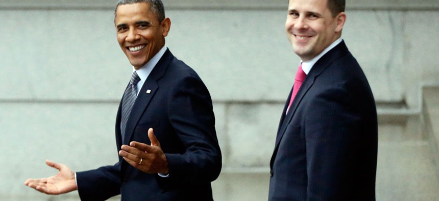  President Barack Obama, and senior adviser Dan Pfeiffer