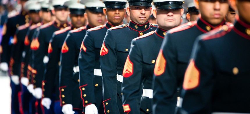 Marines Marching during the 2011 New York City Veterans Day Parade