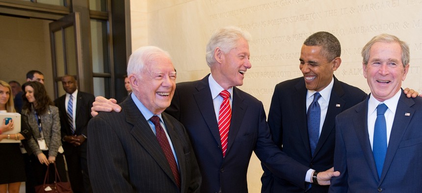 Four of the five living presidents will wish AmeriCorps a happy birthday.