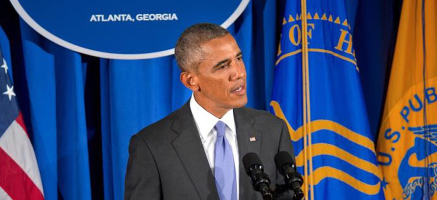 Obama addressed the nation from CDC headquarters in September. 