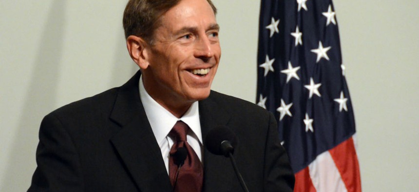 Retired Gen. David Petraeus, giving remarks to CIA employees in 2011.
