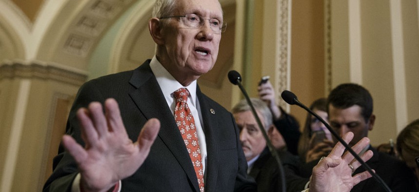Senate Majority Leader Harry Reid expected a final vote on the $1.1 trillion spending package Monday morning.