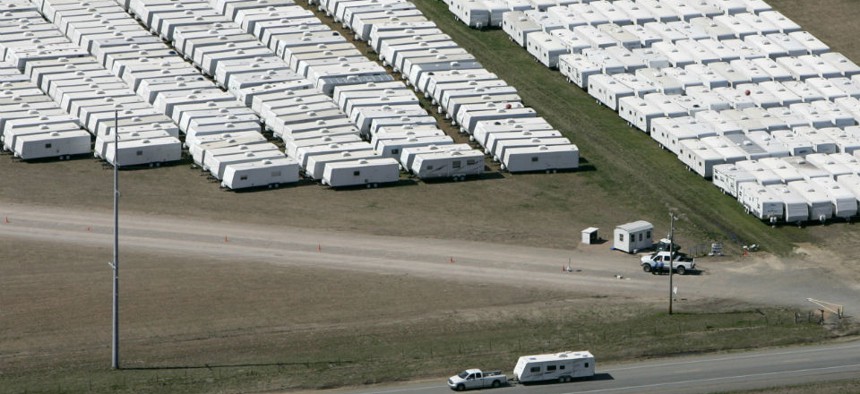 FEMA trailers used to house victims of past disasters. 
