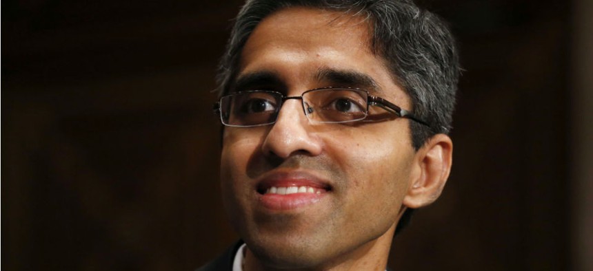 Dr. Vivek Murthy was sworn in as surgeon general Thursday after an 18-month leadership void.