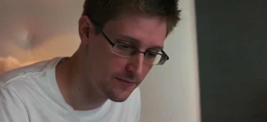 Edward Snowden appears in the trailer for the film Citizenfour.