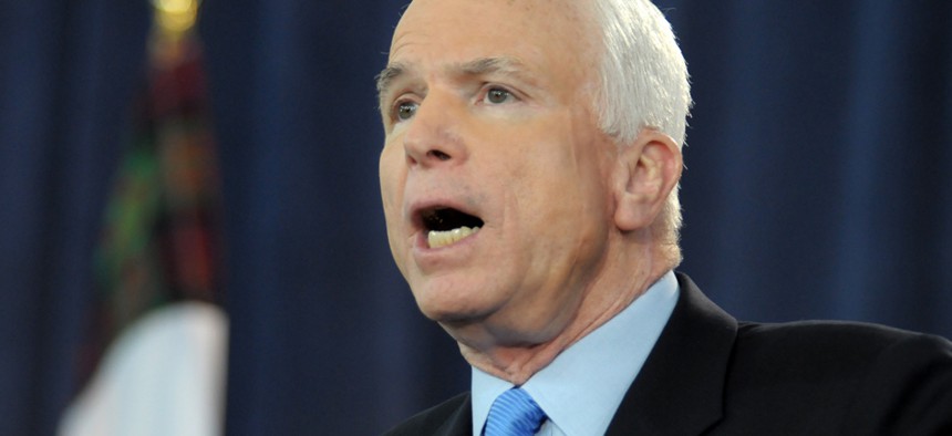 John McCain said,  "All of these things are the product of failed leadership. They didn't happen all of a sudden like an earthquake or a hurricane."