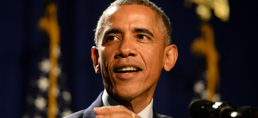 Obama addresses House Democrats in Philadelphia on Thursday. 