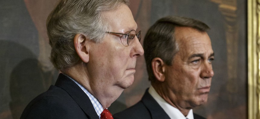 Senate Majority Leader Mitch McConnell (left) and House Speaker John Boehner. 