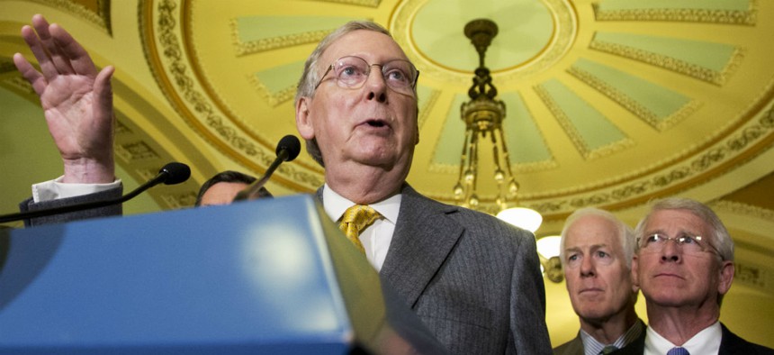 Senate Majority Leader Mitch McConnell, R-Ky., said big fights are needed to counter the Obama administration's overreach. 