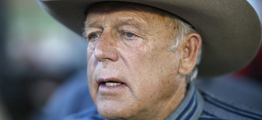 Rancher Cliven Bundy, at an event to mark the first anniversary of the Bureau of Land Management's failed effort to collect his cattle. 