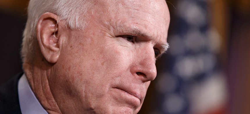 "The proposal was not enough for those on the left and way too much for those of us who believe that the Constitution says the president is the Commander-in-Chief," Sen. John McCain, R-Ariz, said.