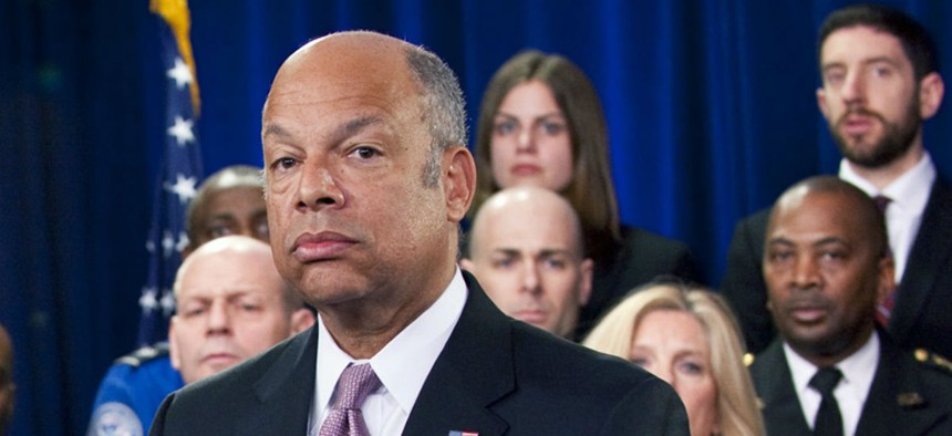 "Those who keep telling my workforce that 'you have low morale' are not helping, frankly," DHS chief Jeh Johnson told lawmakers. 