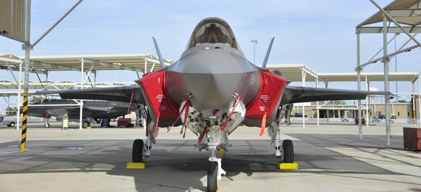 An F-35 Lightning II joint strike fighter arrives at Luke Air Force Base in Arizona. 