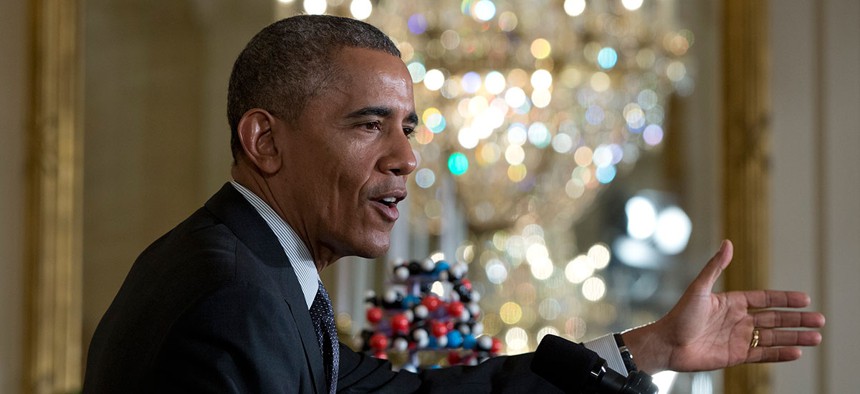 Obama spoke on precision drugs in January at the White House.