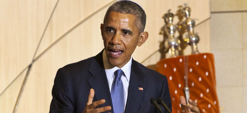  Obama spoke at Adas Israel Congregation in Washington Friday.