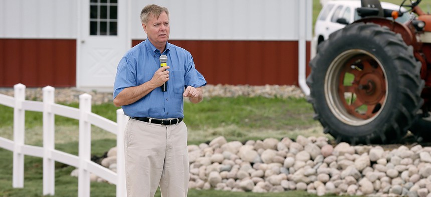Graham spoke at a fundraiser for Joni Ernst in Iowa Saturday.
