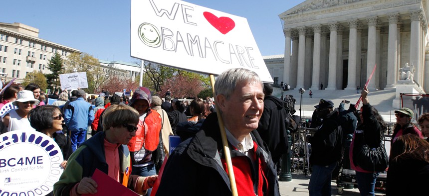 Affordable Care Act supporters rally outside the Supreme Court in 2012.