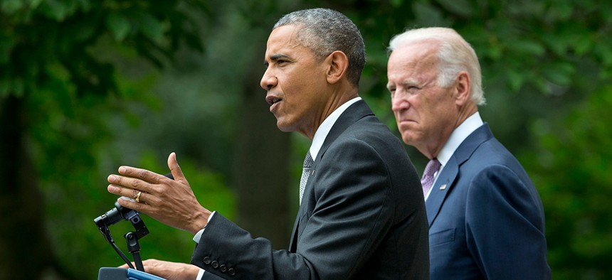 Accompanied by Joe Biden, the president spoke about the ruling Thursday from the White House's Rose Garden.