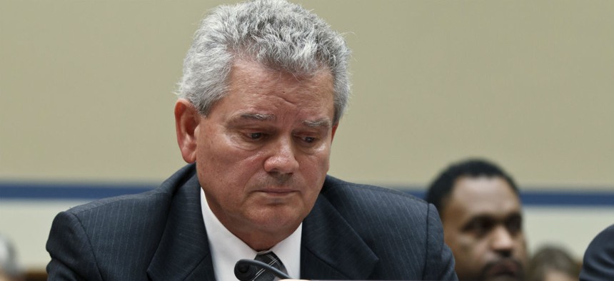 Former GSA executive Jeff Neely asserted his right to remain silent at a Capitol Hill hearing in 2012.