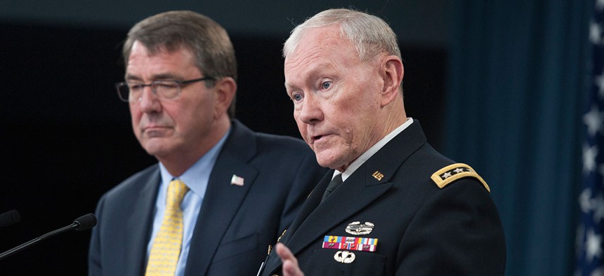 Ashton Carter and Martin Dempsey held a press conference Wednesday, July 1.