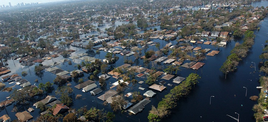 Hurricane Katrina destroyed neighborhoods in 2005.