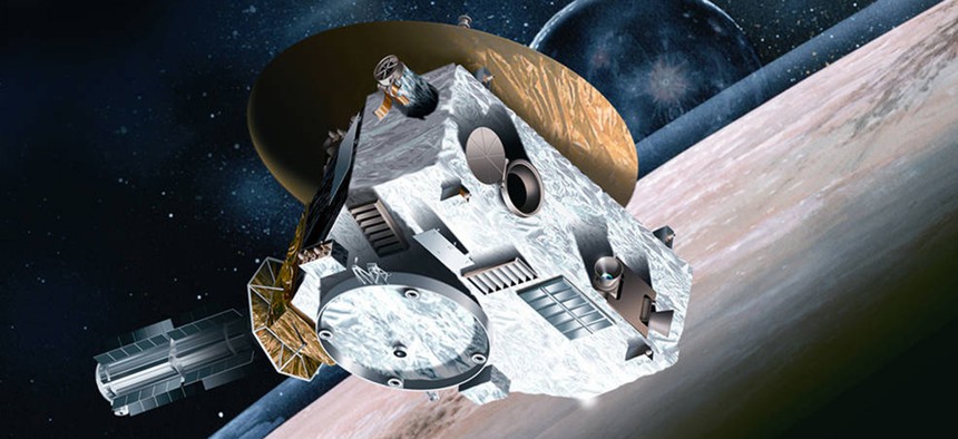 Artist conception of New Horizons Spacecraft.