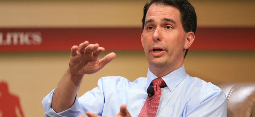 The build up of government jobs around Washington, D.C., has led to six of the 10 wealthiest counties in America being in the city’s metropolitan area, said Republican presidential contender Scott Walker.