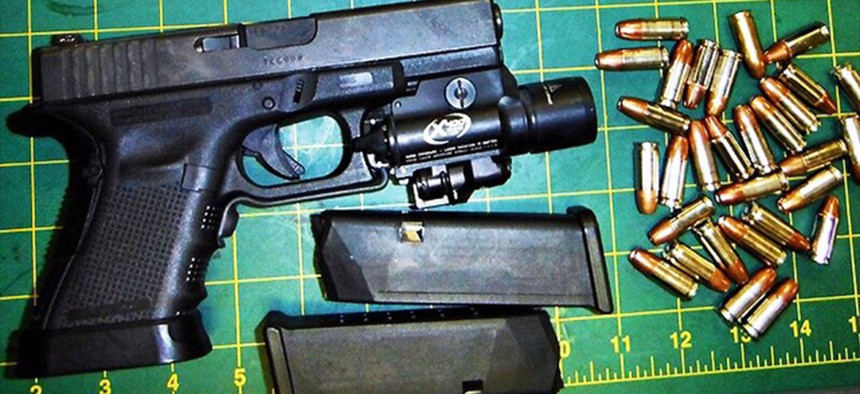TSA posts photos of guns -- like this one found in baggage at McCarran International Airport in early July -- found by agents on Instagram.