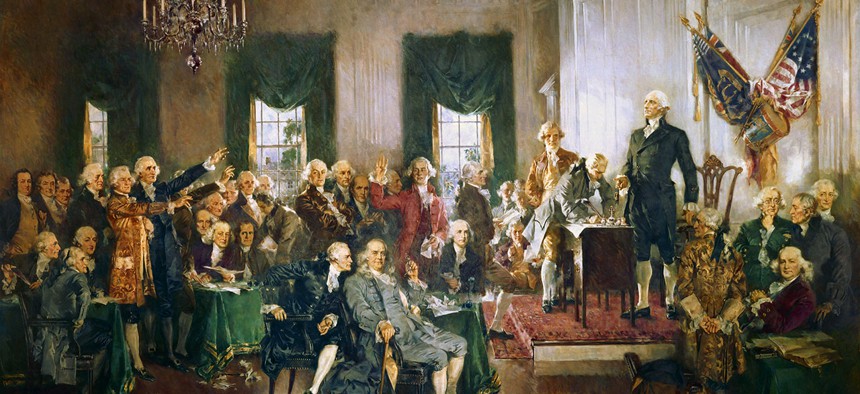 Howard Chandler Christy's "Scene at the Signing of the Constitution of the United States"