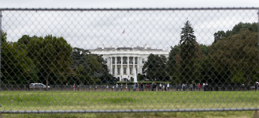 Security preparations at the White House, in anticipation of Pope Francis' visit Wednesday. 