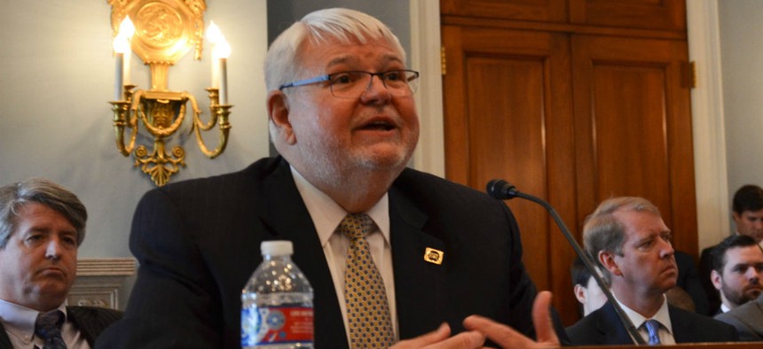 AFGE President J. David Cox Sr. testifies on Capitol Hill earlier this year. 