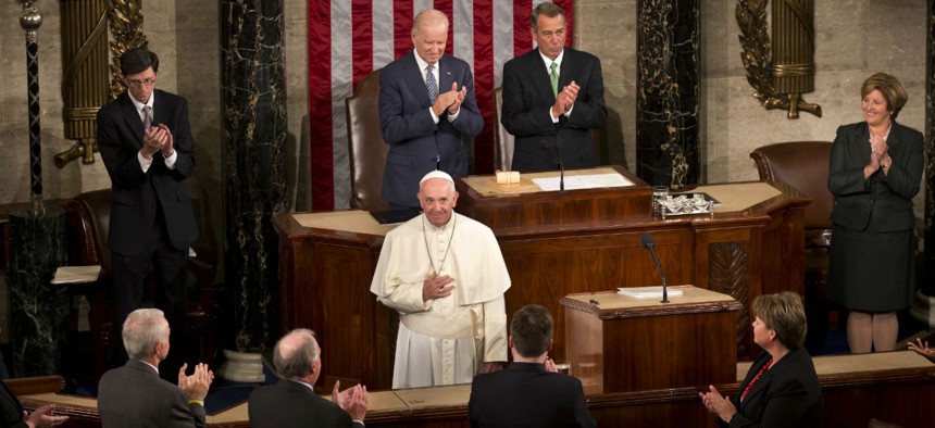 Pope Francis addresses a joint meeting of Congress. 