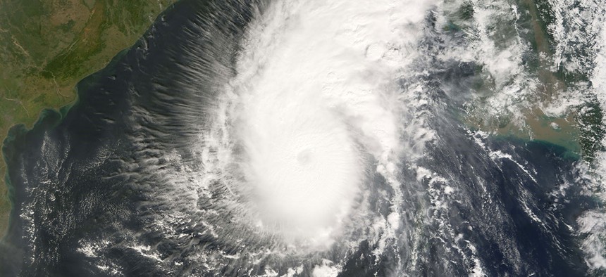 NASA's satellites capture images of weather events like 2007's Tropical Cyclone Sidr.