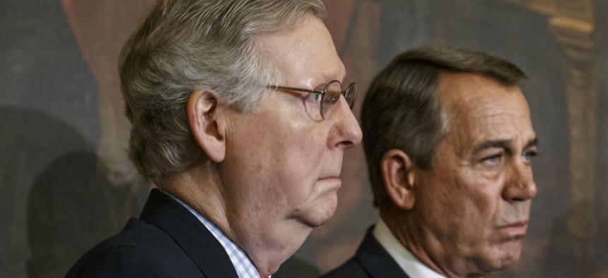 Senate Majority Leader Mitch McConnell (left) and House Speaker John Boehner. 