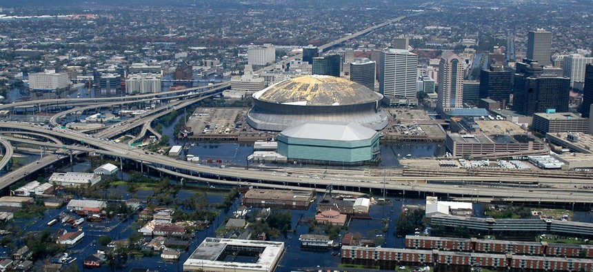 Hurricane Katrina flooded New Orleans in 2005.