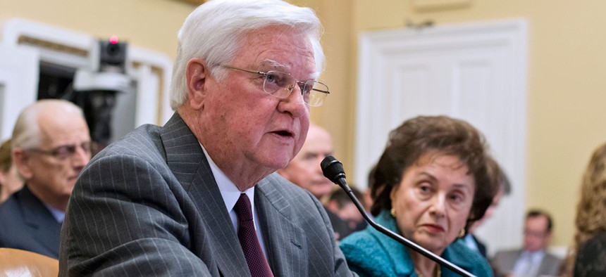 House Appropriations Committee Chairman Rep. Hal Rogers, R-Ky., left, and Rep. Nita Lowey, R-NY, right, testify before the House Rules Committee in 2013.
